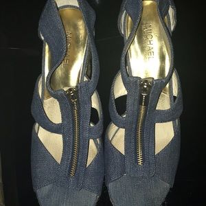 Michael Kors Denim Wedge Shoes